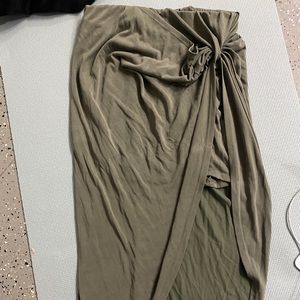 Army green skirt